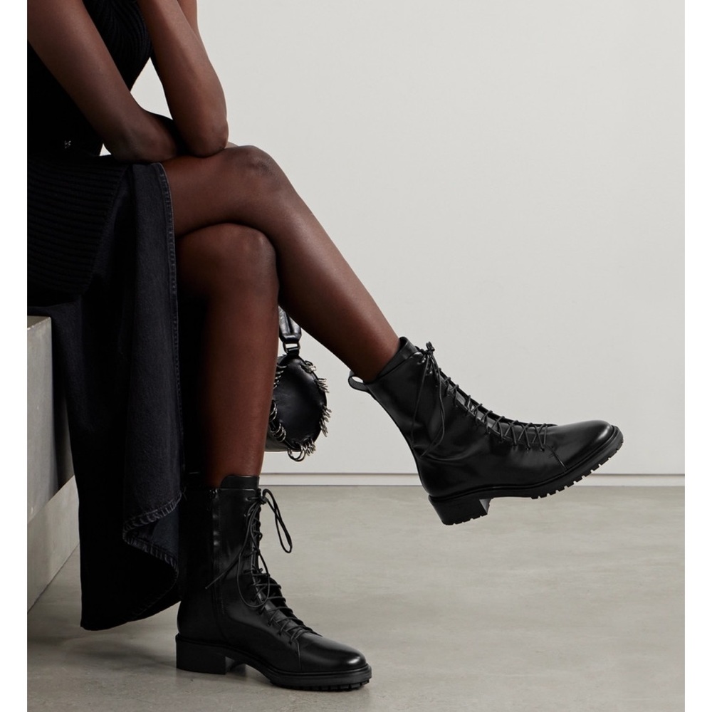 Aeyde - Isa Black Calf Combat Boots - EU39 / US9